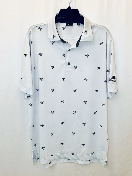 FOOTJOY EU THISTLE PRINT LISLE MENS GOLF POLO SHIRT WHITE MEN’S LARGE | $96 New