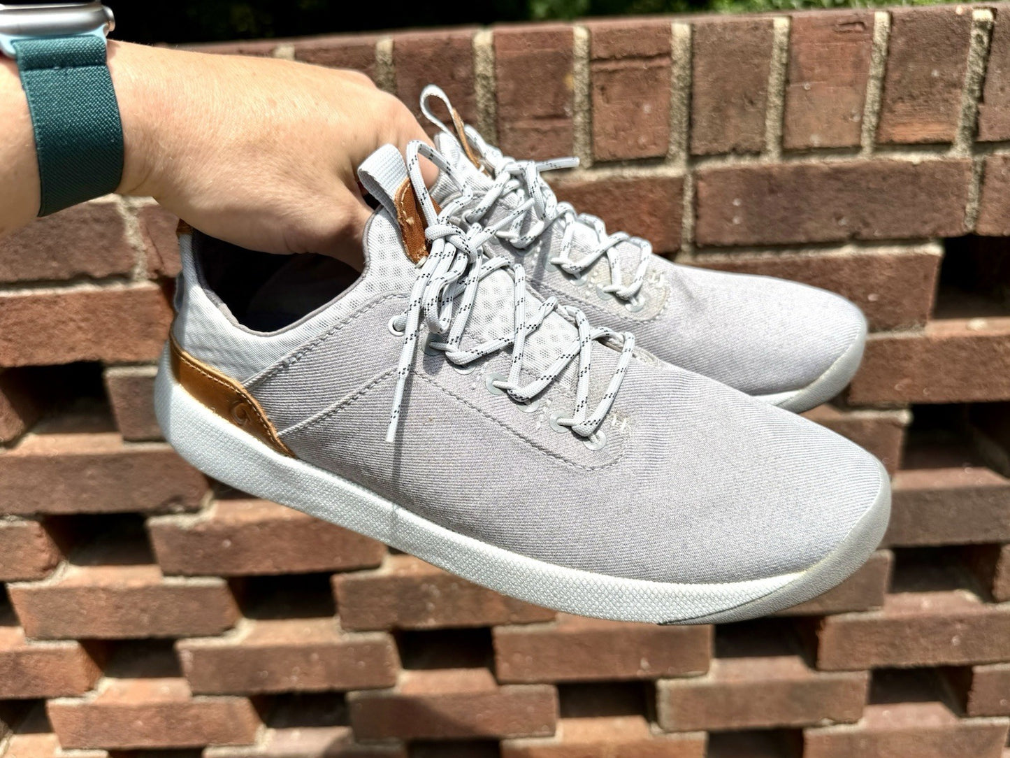 Olukai Nanea Li  Men 8.5 Gray Canvas Comfort Lace Up Sneakers lightweight Summer