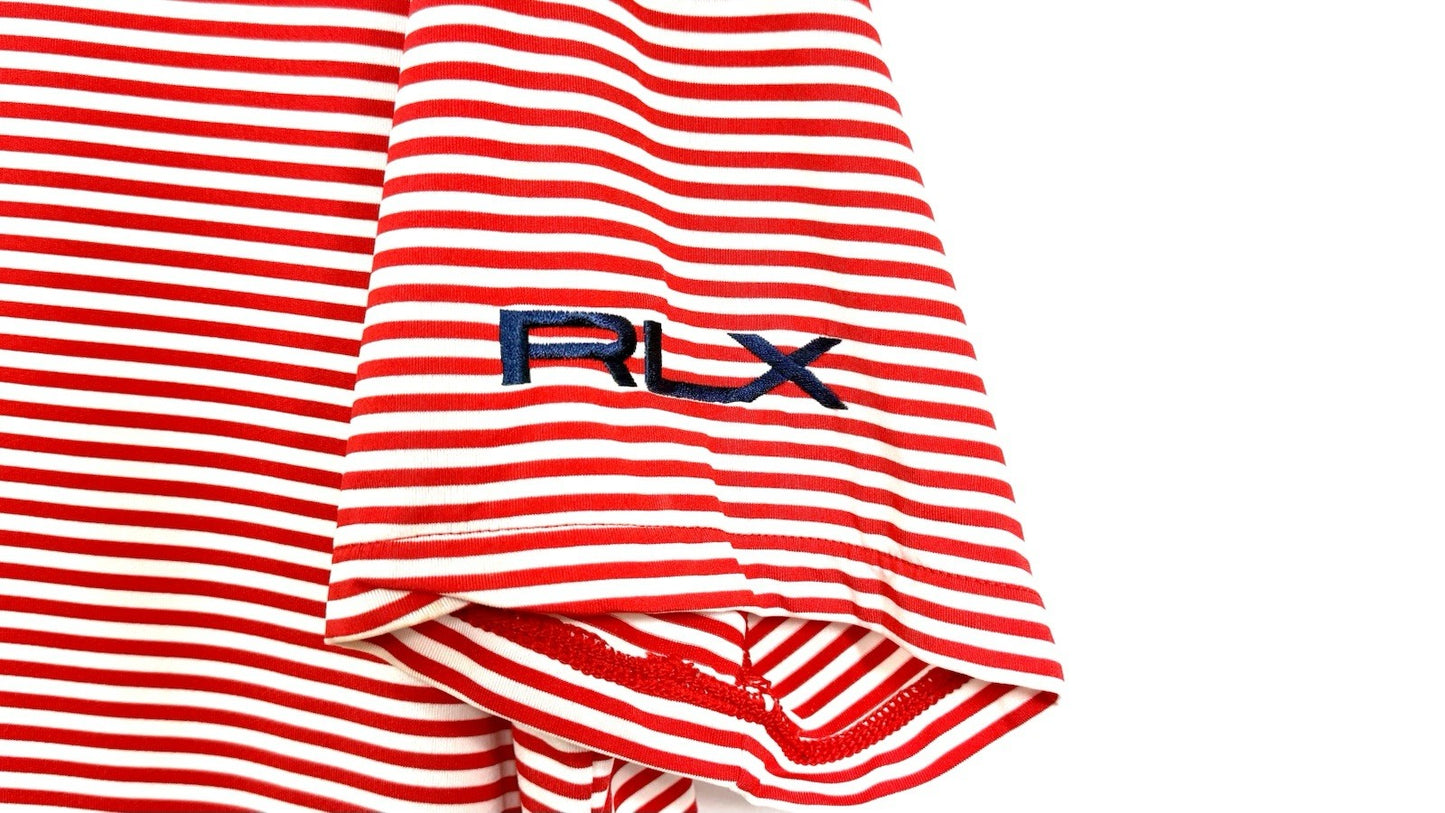 RLX Ralph Lauren Polo Shirt Mens Large Red White Blue Golf Lightweight Medium M