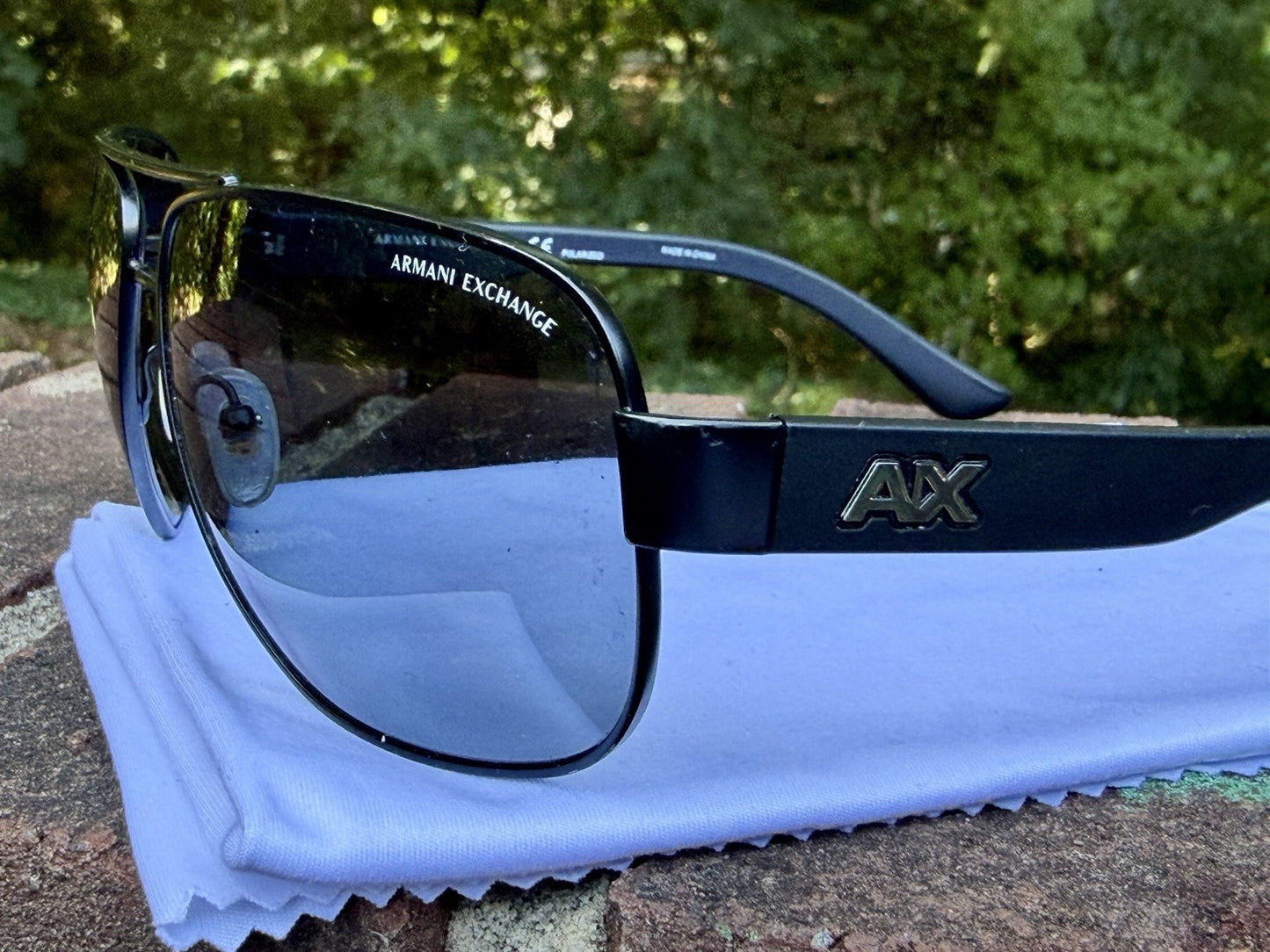 Armani Exchange AX2012S 606381 Matte Black Aviator Polarized Sunglasses 62mm