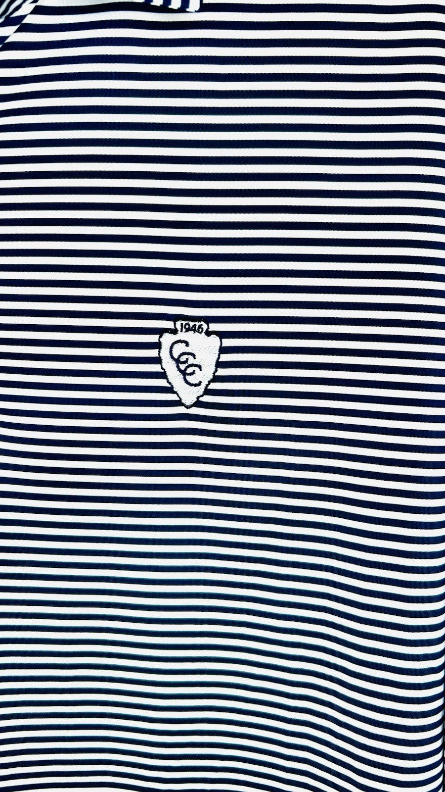 FootJoy Golf Polo Shirt Navy Striped Performance Stretch Short Sleeve XL