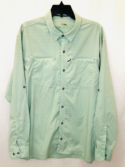 World Wide Sportsman Green Long Sleeve Fisherman Button Up Shirt Men’s XL