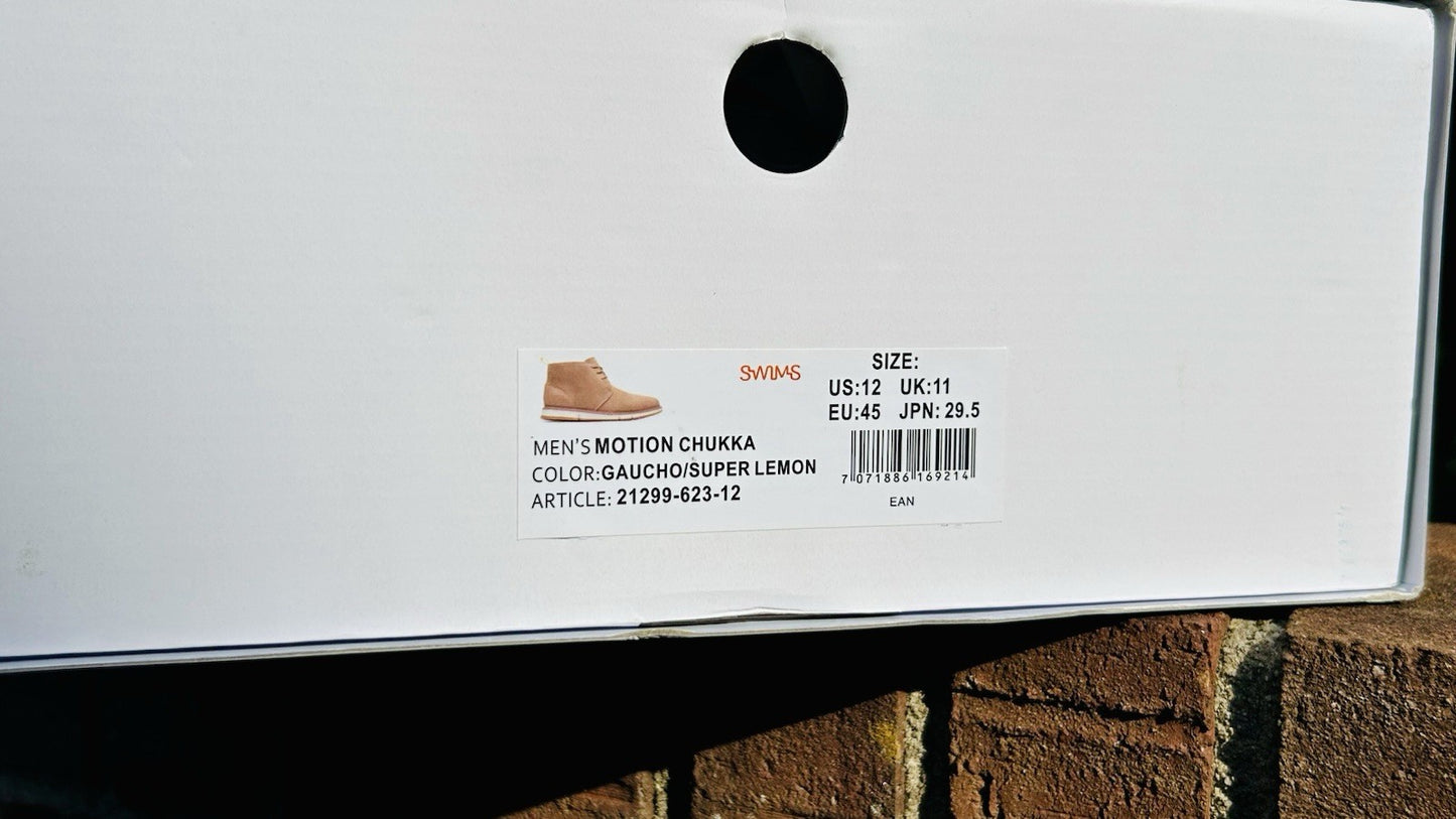 NIB Swims Motion Chukka/ Mens Size 12 / GAUCHO & SUPER LEMON / Waterproof