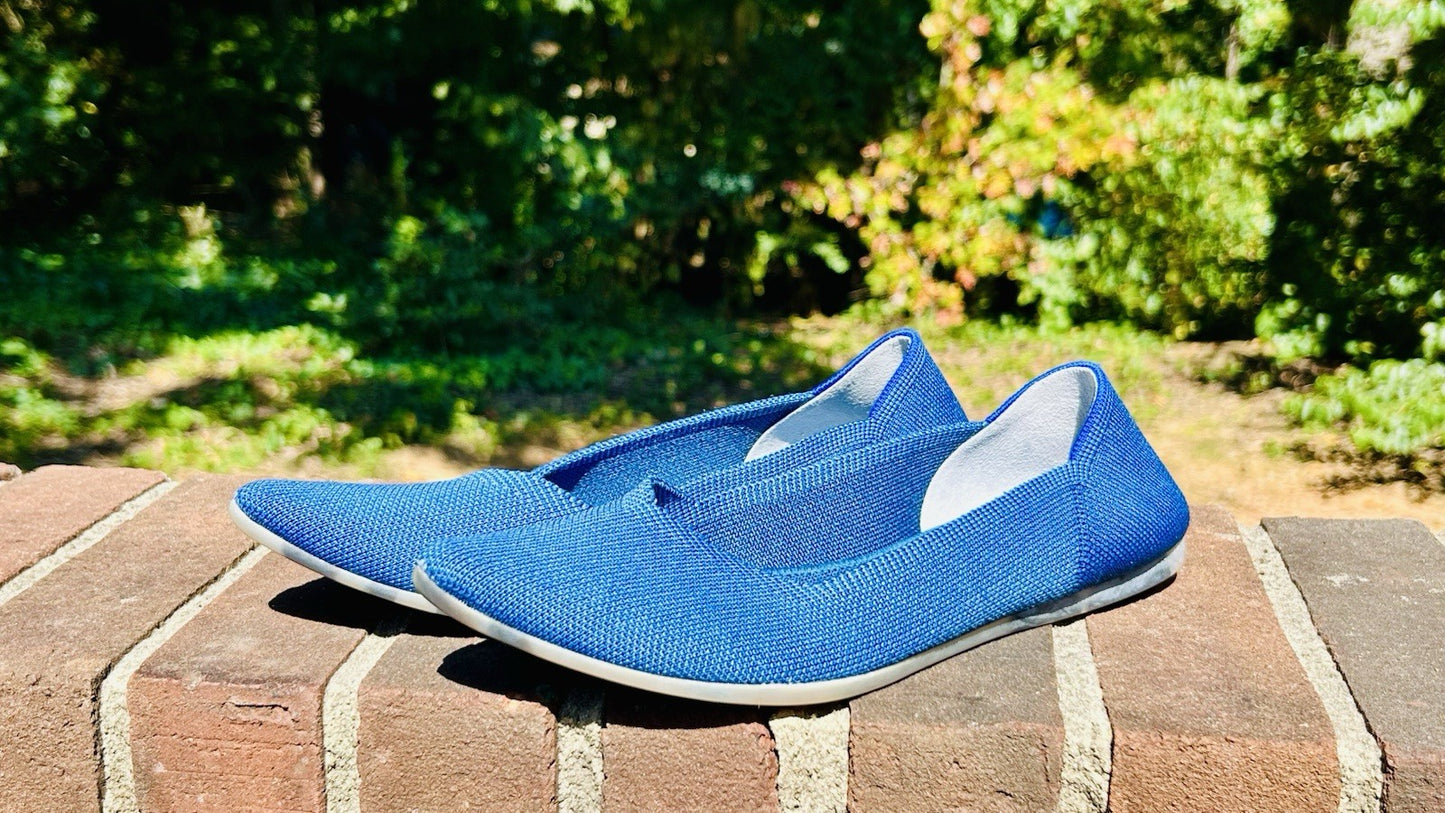 NWOT Rothy’s The Point Women’s Flat Slip On Shoes Deep Ocean Blue Size 8