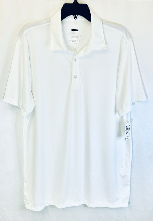 NWT Huk Pursuit Men’s Performance Golf Polo Shirt Size Large White Stretch