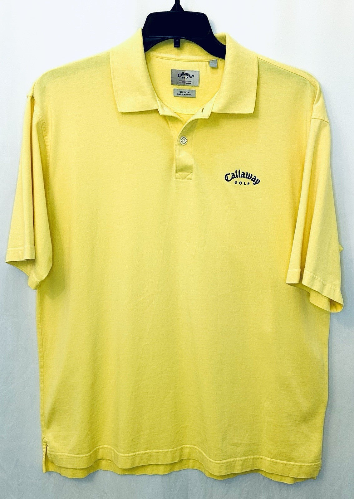 CALLAWAY Golf Sport- Yellow Polo - Men’s Size Large (44) - 100% Cotton