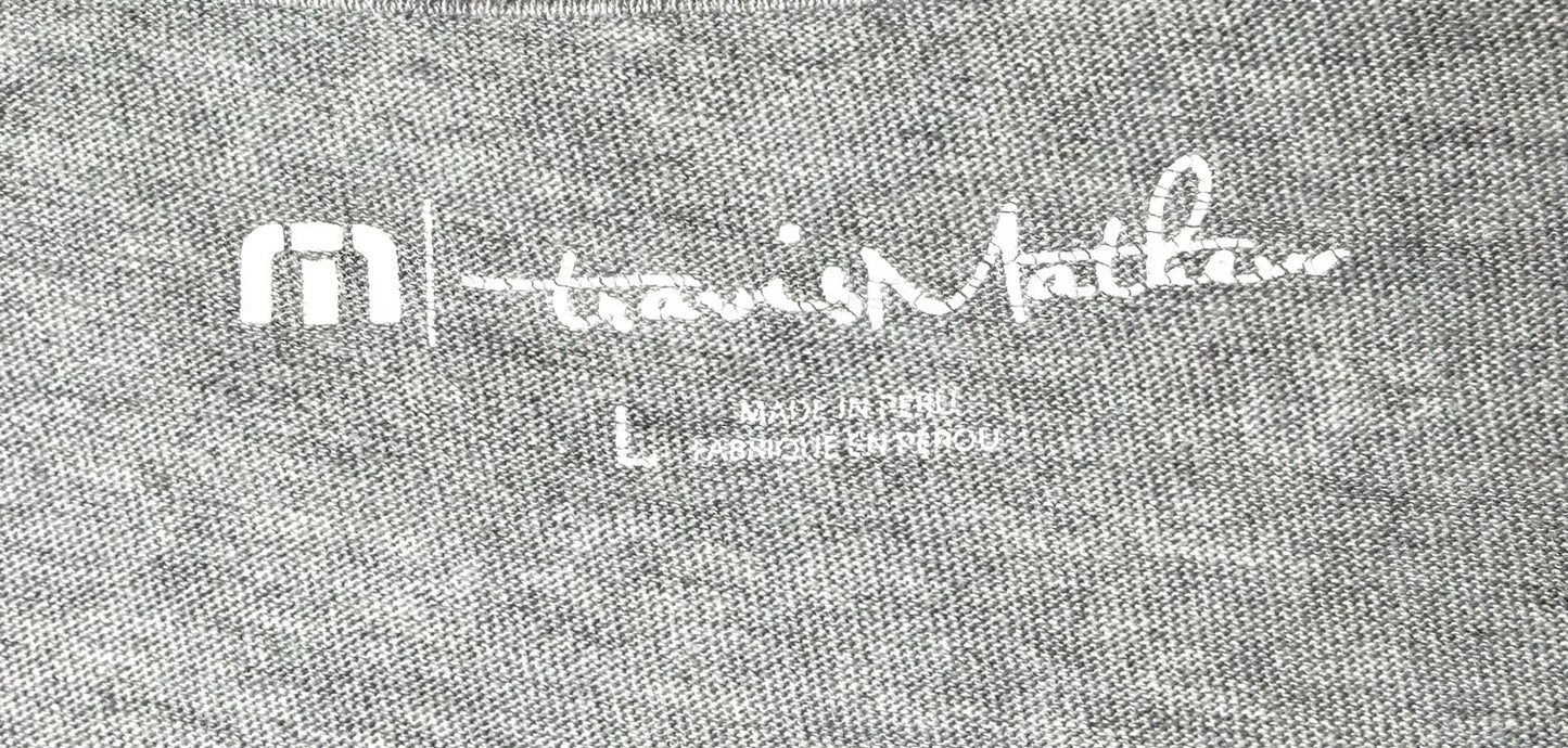 Travis Mathew Shotgun Start T-Shirt Mens Large Gray Pima Cotton Short Sleeve