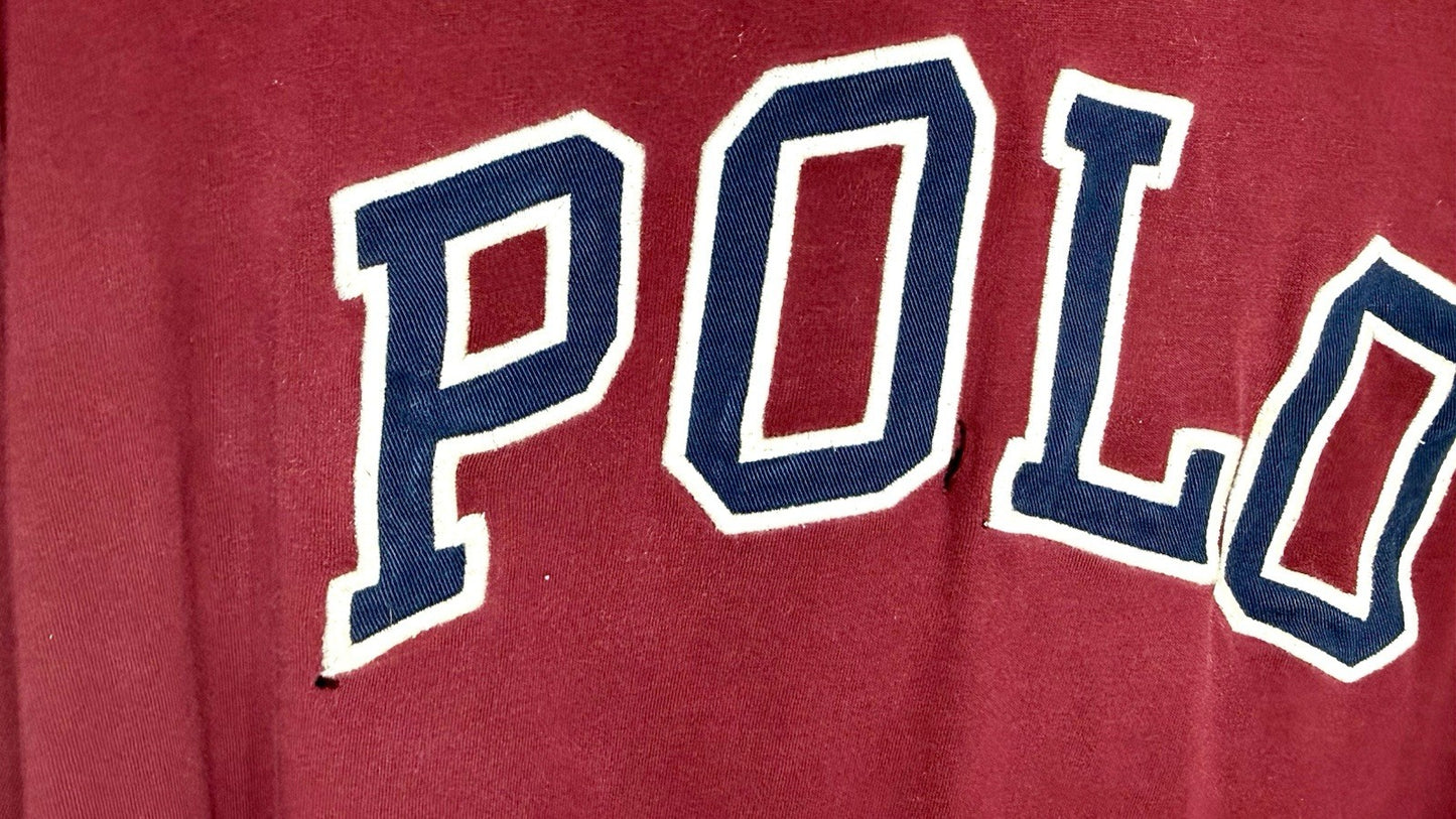 Ralph Lauren Polo Long Sleeve Hoodie Tee - Maroon - Men’s Size Large - SEE PICS!