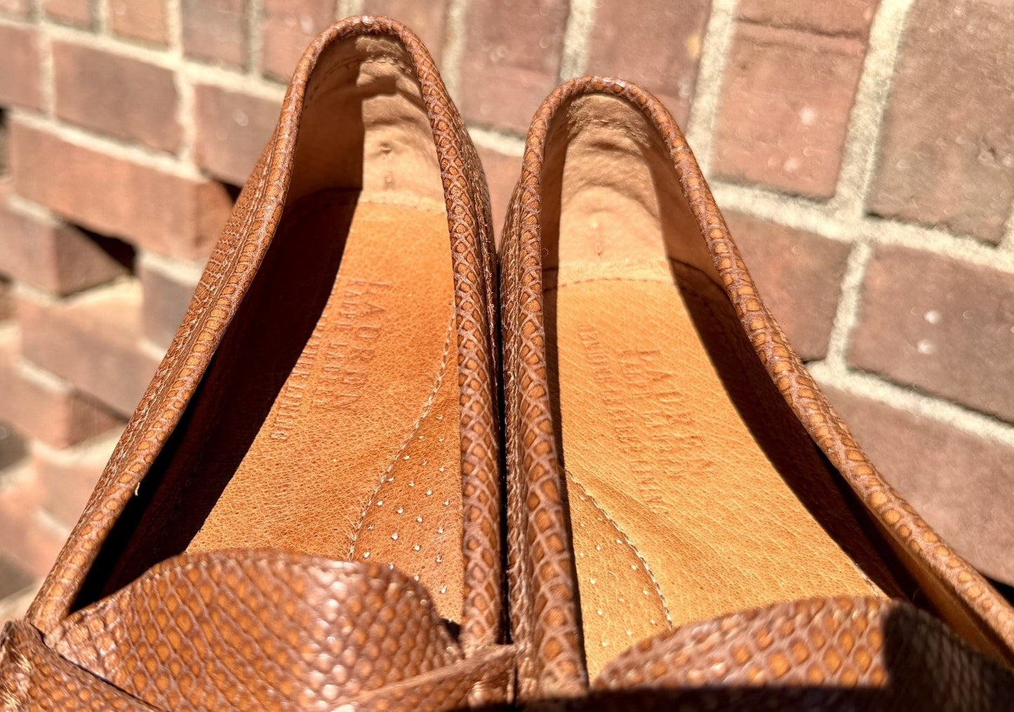 Lauren Ralph Lauren / Women's Camila Moccasin Size 10B / Polo Tan Glossy Snake