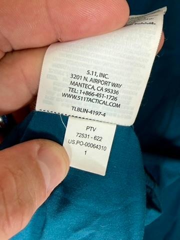 5.11 Tactical Shirt Mens Large Blue Long Sleeve Snap Button Casual Outdoor