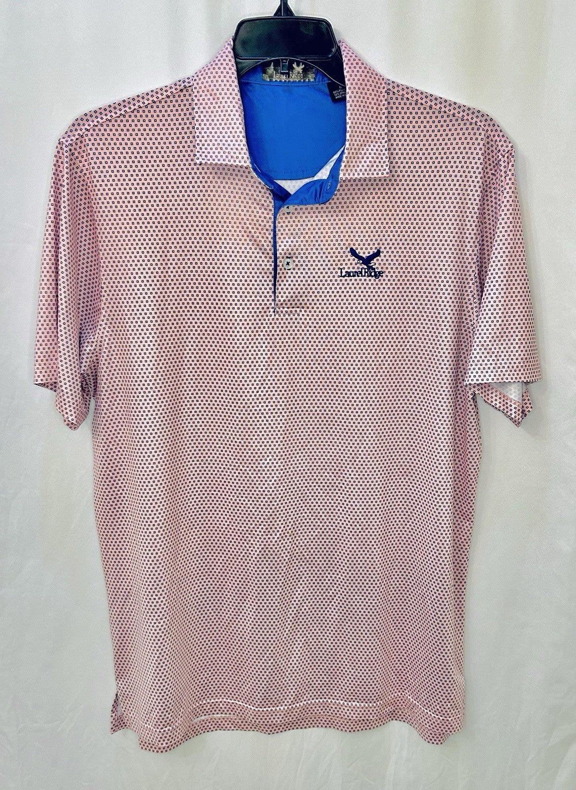 Laurel Ridge Pink/Blue Performance Golf Polo Men’s Size Medium/ Breathable