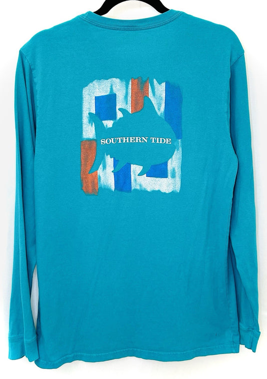 Southern Tide Teal Long Sleeve Skipjack Graphic T-shirt - Men’s Size Small