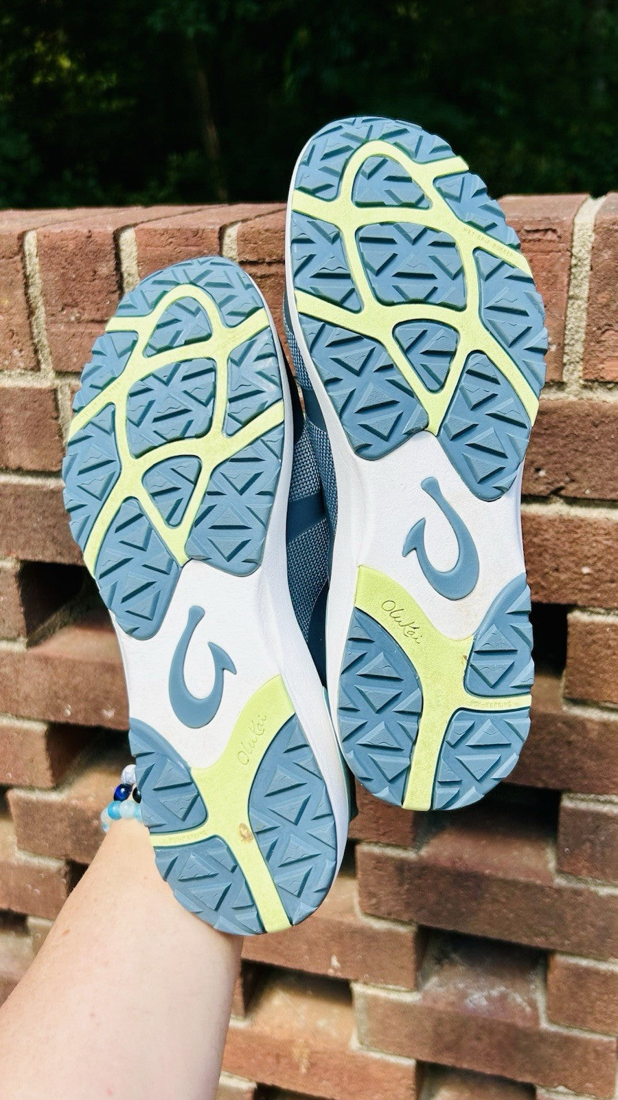 Olukai Women's Miki Trainer Athletic Casual Shoe Iron / Mineral Blue Size 7M