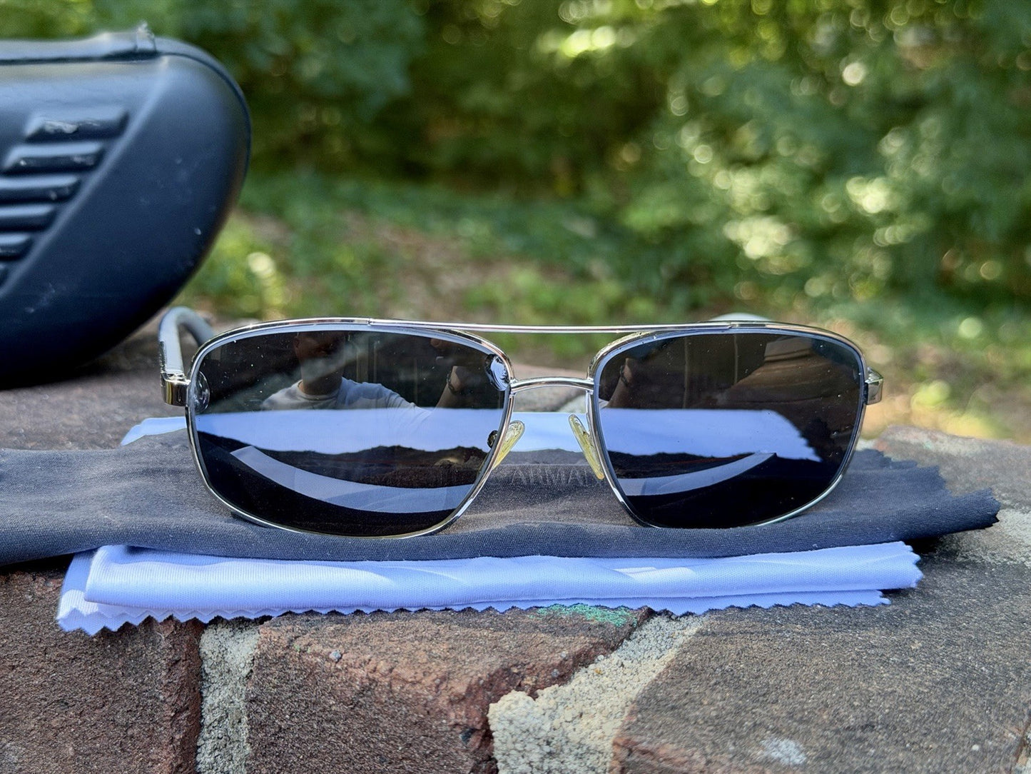 Emporio Armani EA9820/S Sunglasses Gunmetal 60 15 135 Men's w/ Hard Case