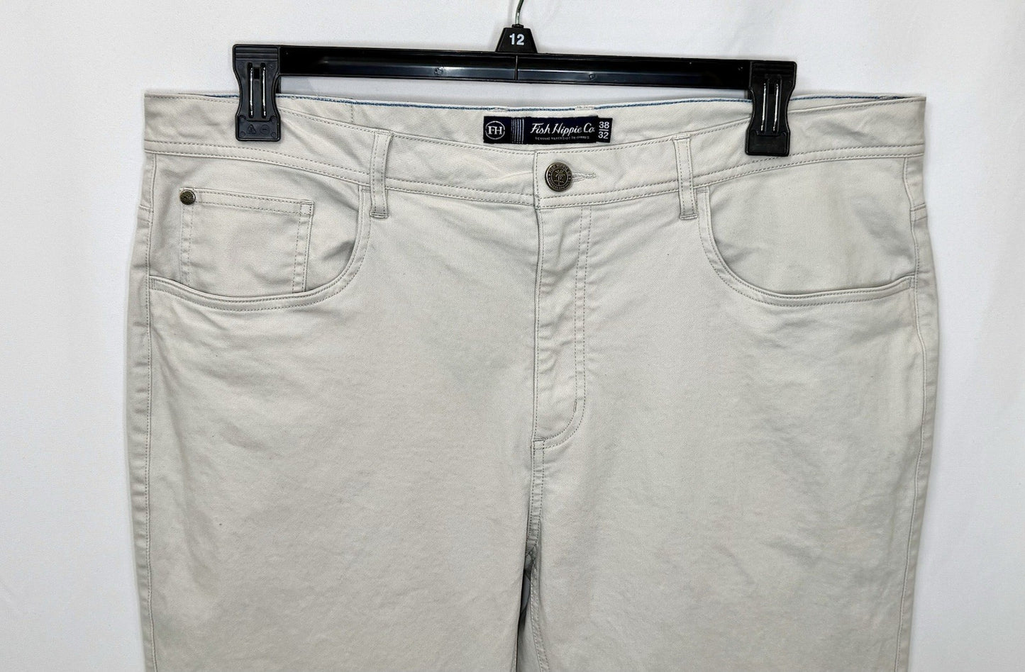 FISH HIPPIE CO. DUNEWALK 5 Pocket Stretch Pants 38x32 W38 L32 Tan / WORN ONCE!!