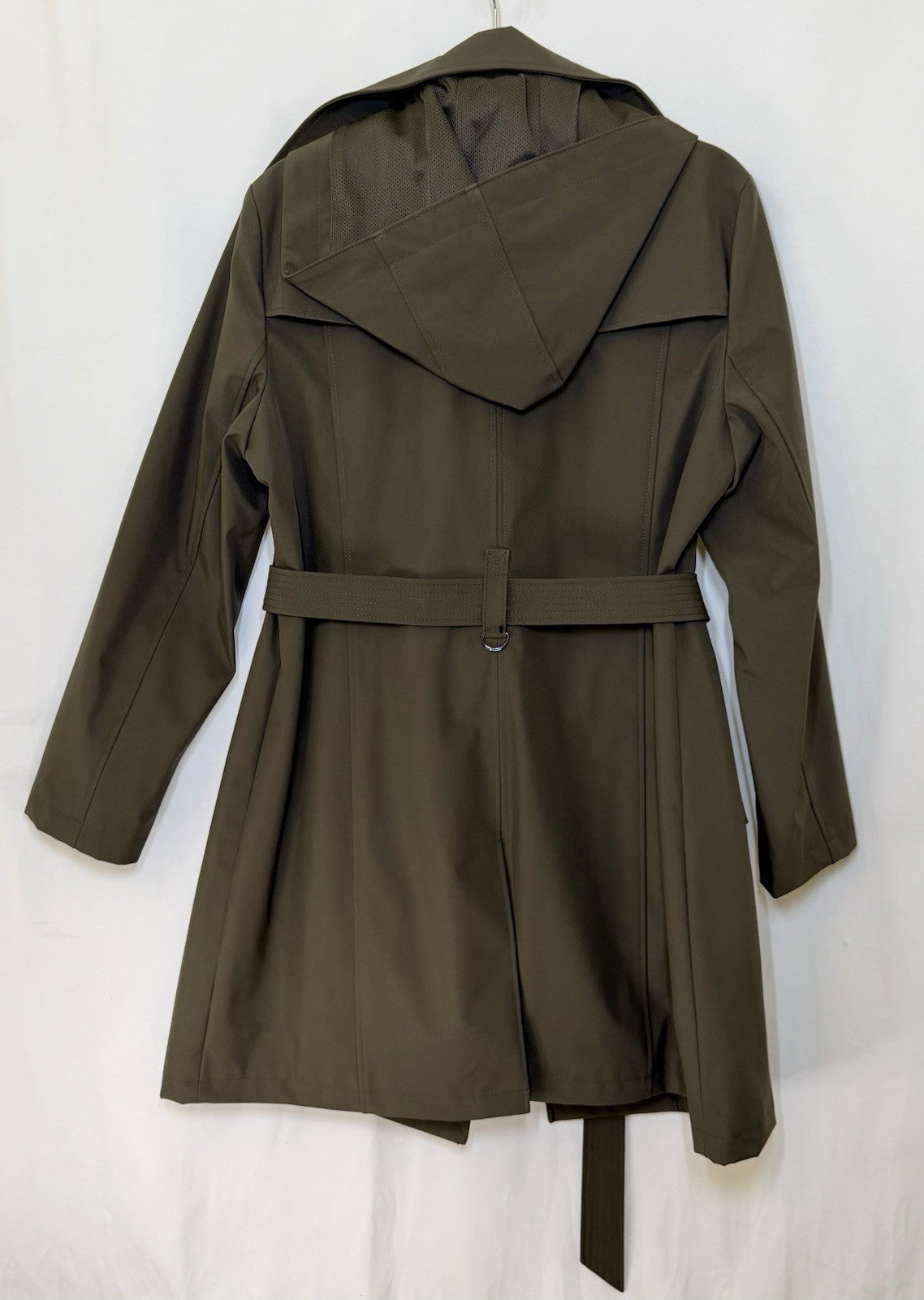 Calvin Klein Womens Trench Coat Removable Hood Size Large Color Twig (Worn Once)
