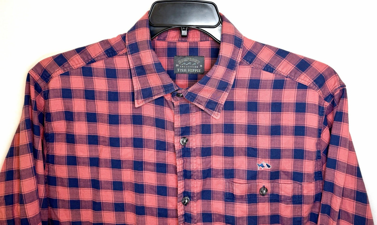 Fish Hippie Rumfront 2010 Collection Plaid Long Sleeve Button up Large Shirt