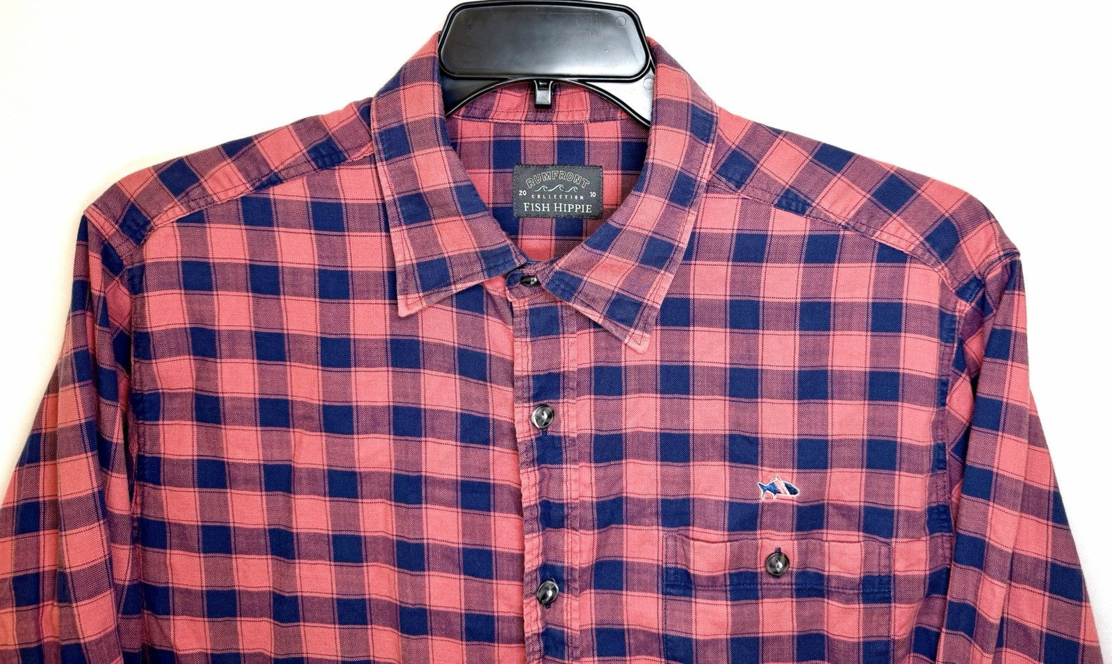 Fish Hippie Rumfront 2010 Collection Plaid Long Sleeve Button up Large Shirt