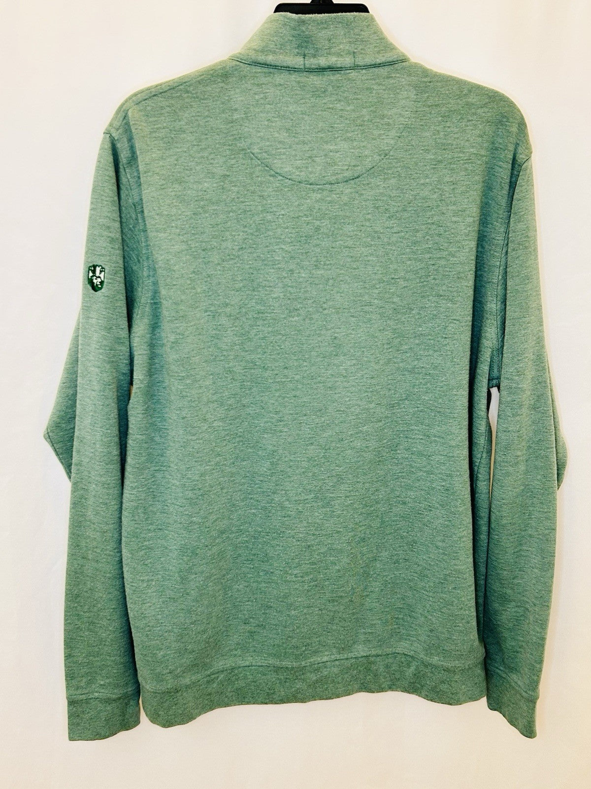 PETER MILLAR Mens L LARGE PULLOVER  CROWN COMFORT 1/4 ZIP POLO GREEN |NEW $140