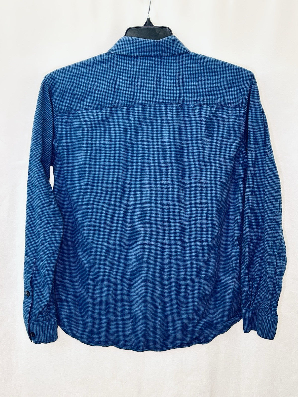 COLUMBIA SPORTSWEAR CO. Mens Size M Blue Plaid Flannel Shirt Cotton/Stretch