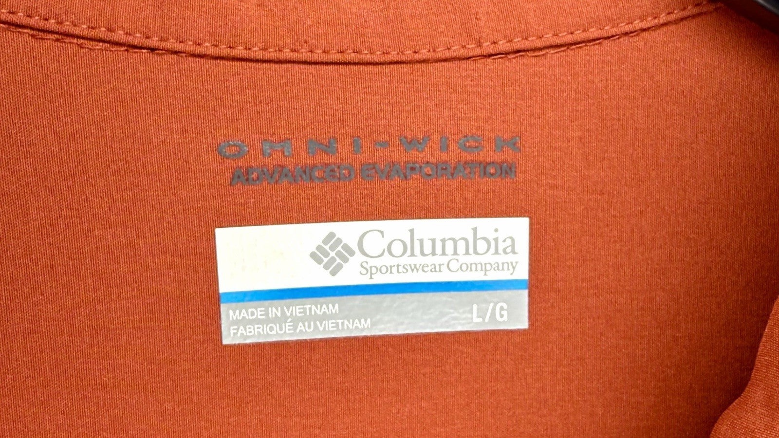 Columbia Shirt Men Large Red/Orange Button-Up Omni-Wick Advanced Evaporation