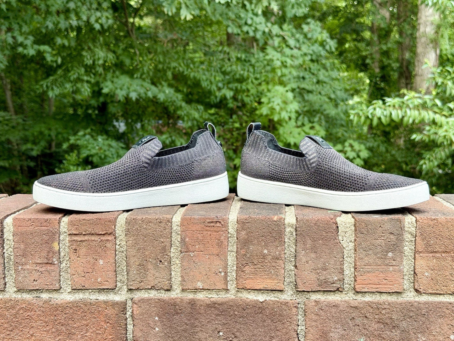 MICHAEL KORS Juno Knit Slip On Sneakers Black Bronze Metallic Women’s Size 7 M