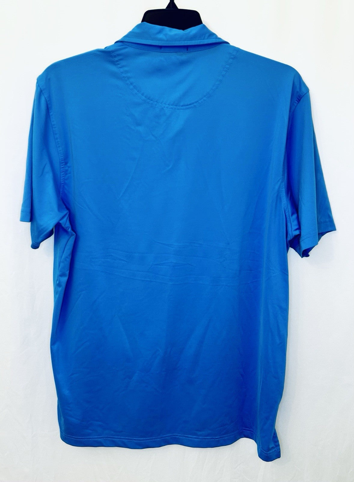 Men's Byron Nelson Basic Collared Solid Blue  Polo Shirt Size Largesl