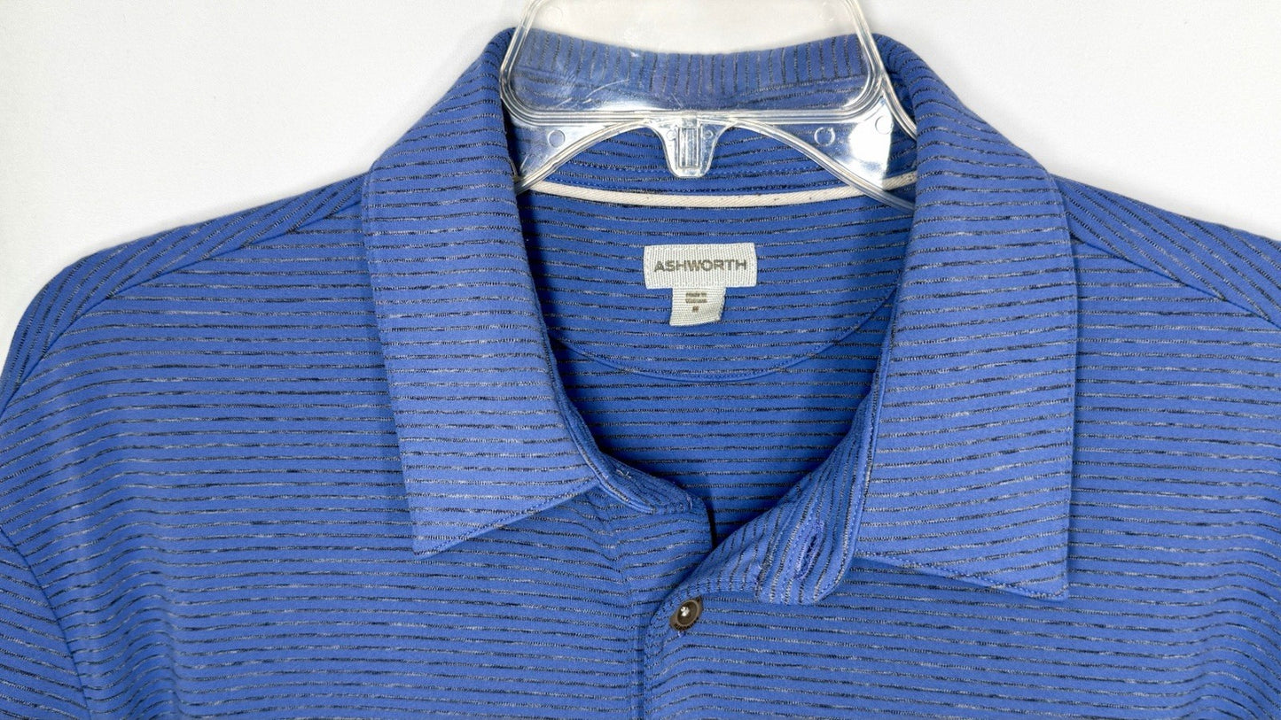 ASHWORTH EZ-TECH Mens M Blue Luxury Cotton Polo Shirt CAPE NEDDICK COUNTRY CLUB
