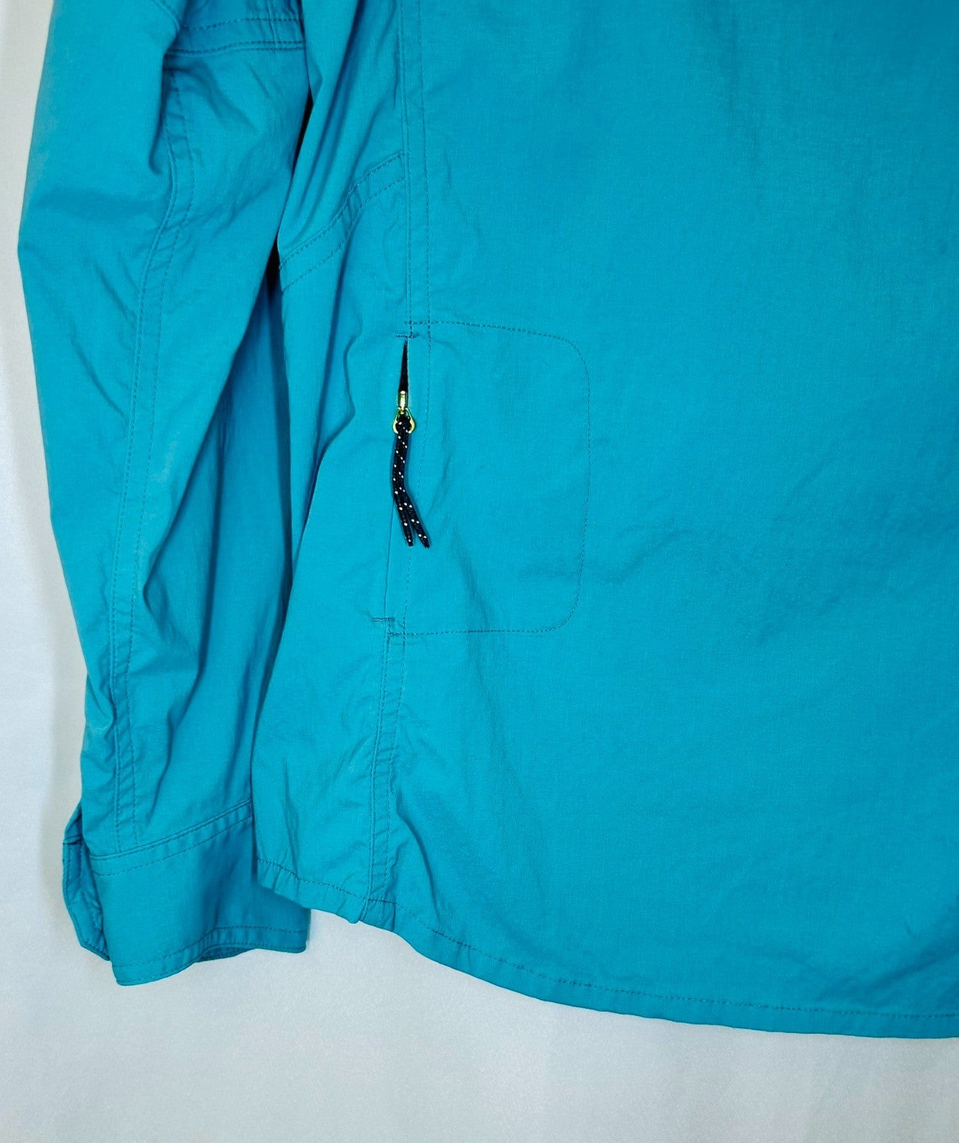 REI Co-op Shirt Sahara Long Sleeve Women's Sz Small Teal Vented Fish Hike Camp