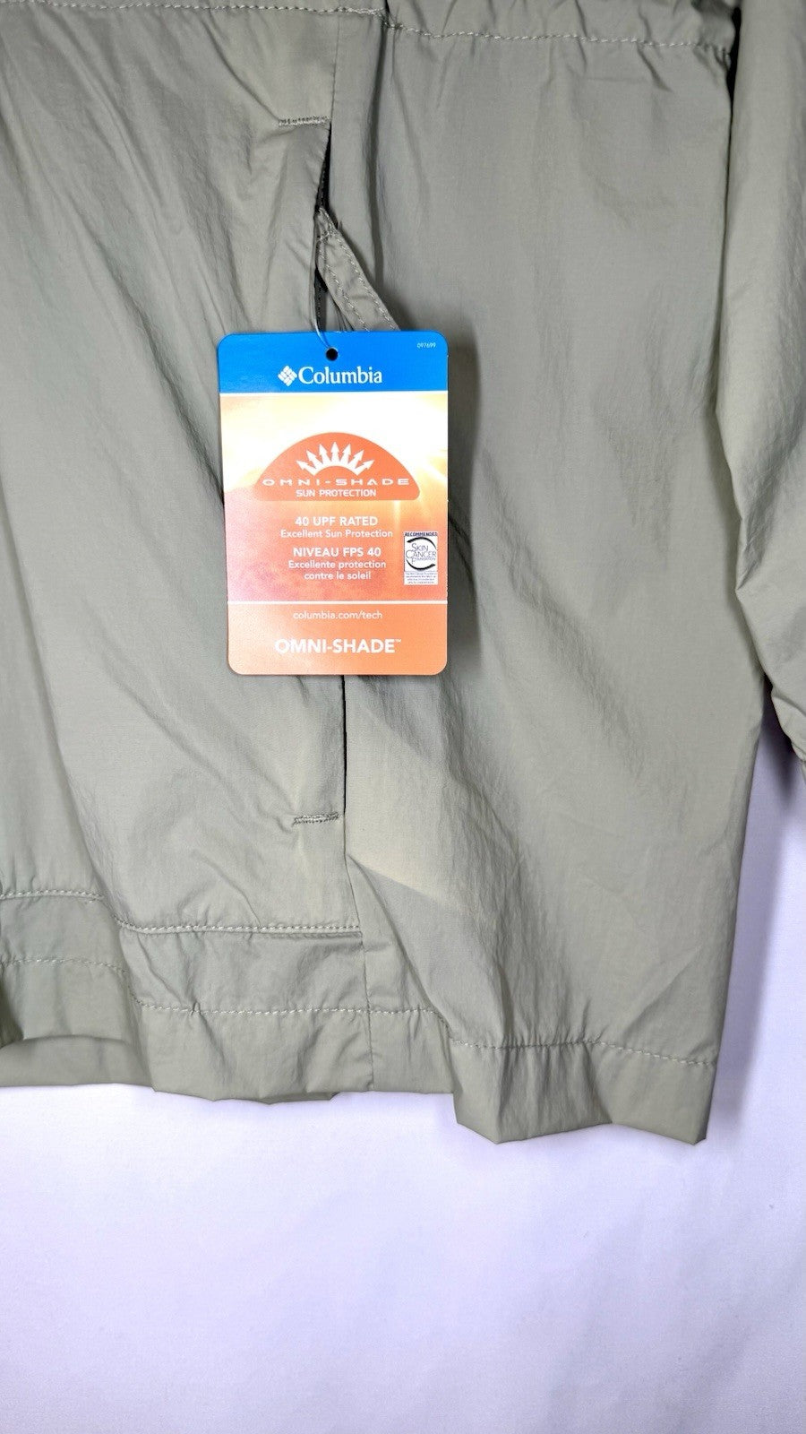 NWT Columbia Women’s Windbreaker Zip-Up Jacket Water Resistant Sage Green Hooded