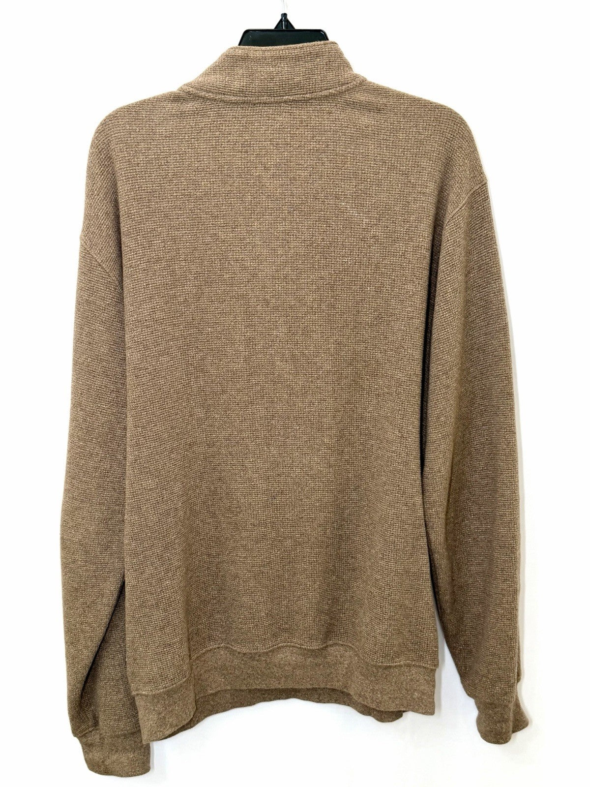 Woolrich Mens Medium Brown Lambswool Blend Quarter Zip Sweater Pullover