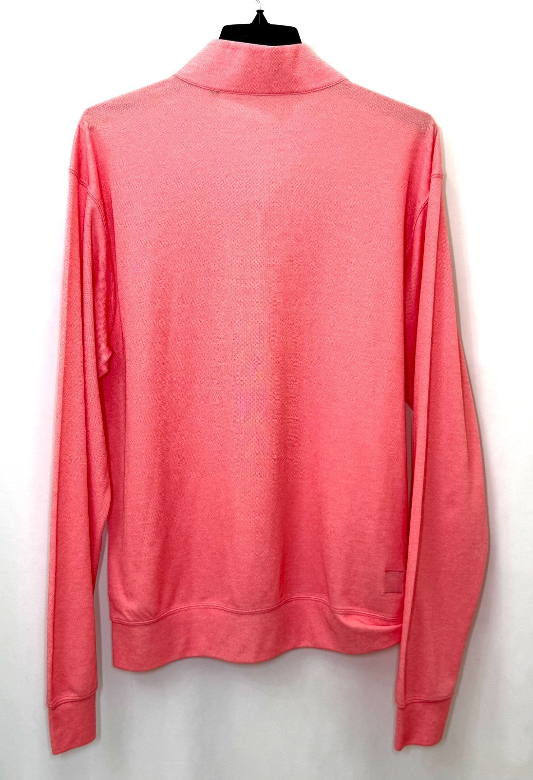 Turtleson Quarter Zip Pullover Mens Large Pink Salmon Heathered Golf Sweater L
