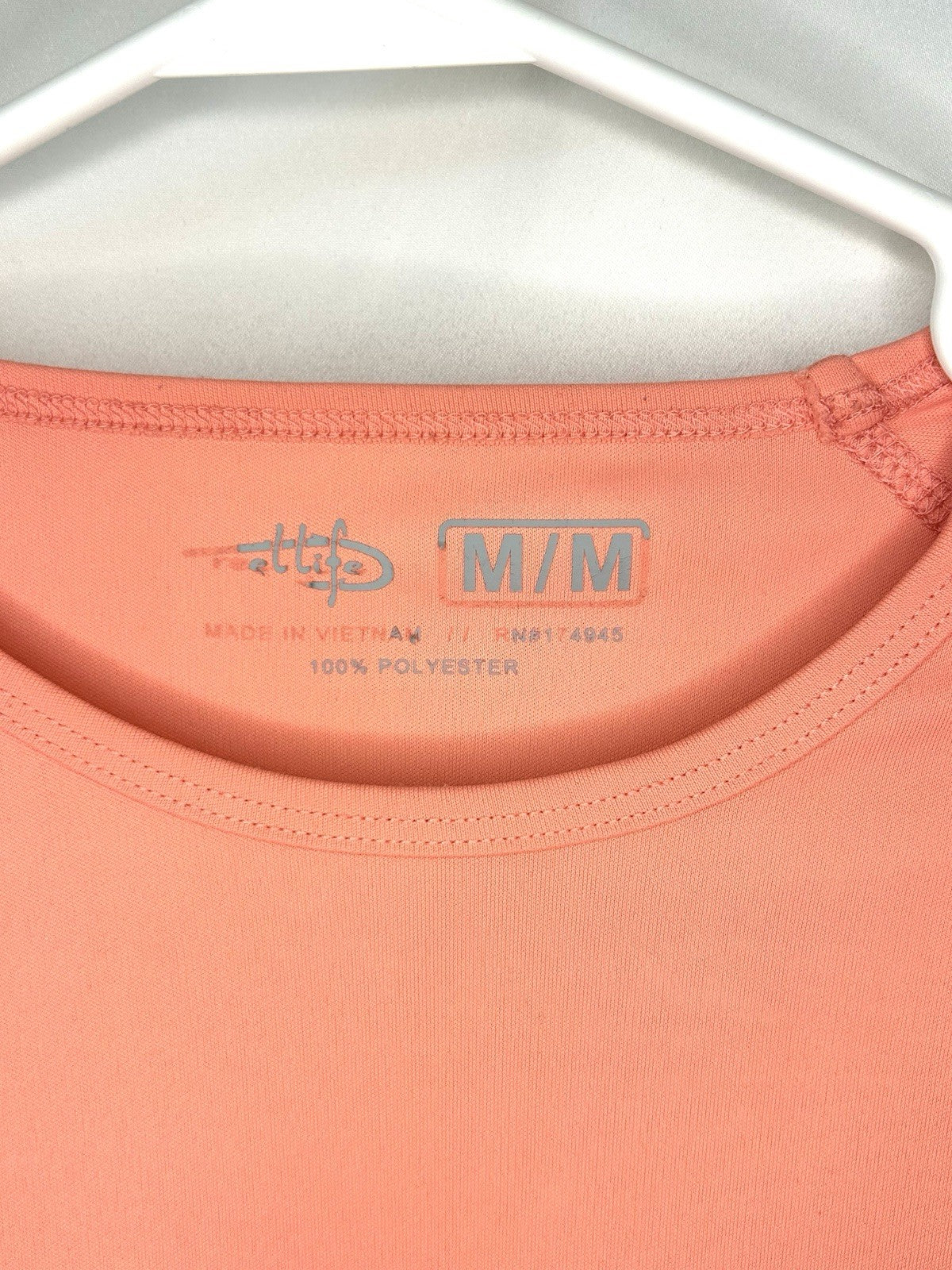 Reel Life Women's Sun Defender Round Neck Long Sleeve UV Top Coral Medium