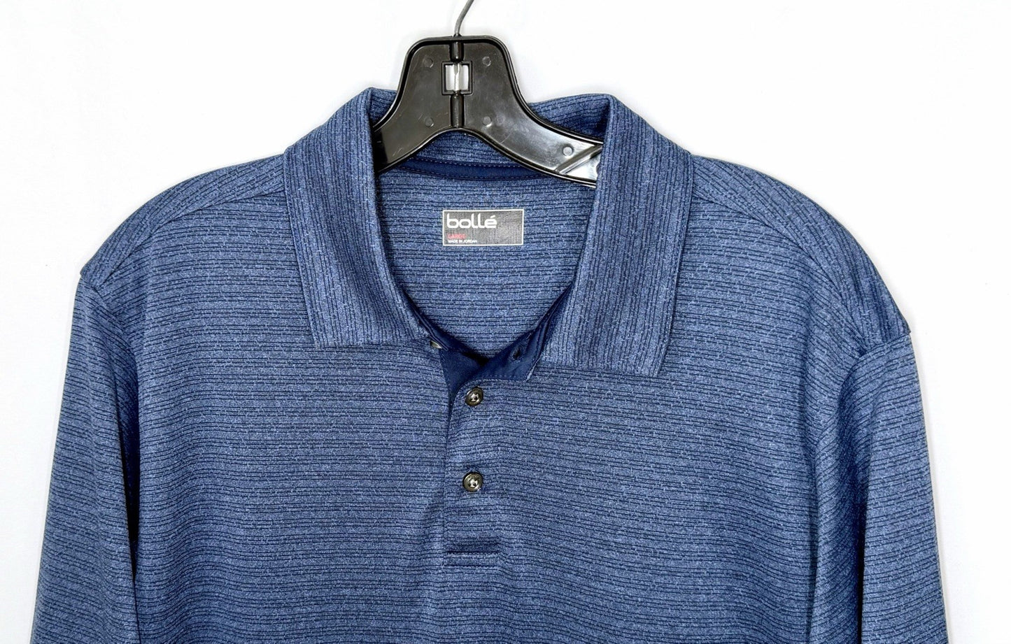 Bolle Golf Polo Shirt Mens Size Large Blue Striped Polyester MINT