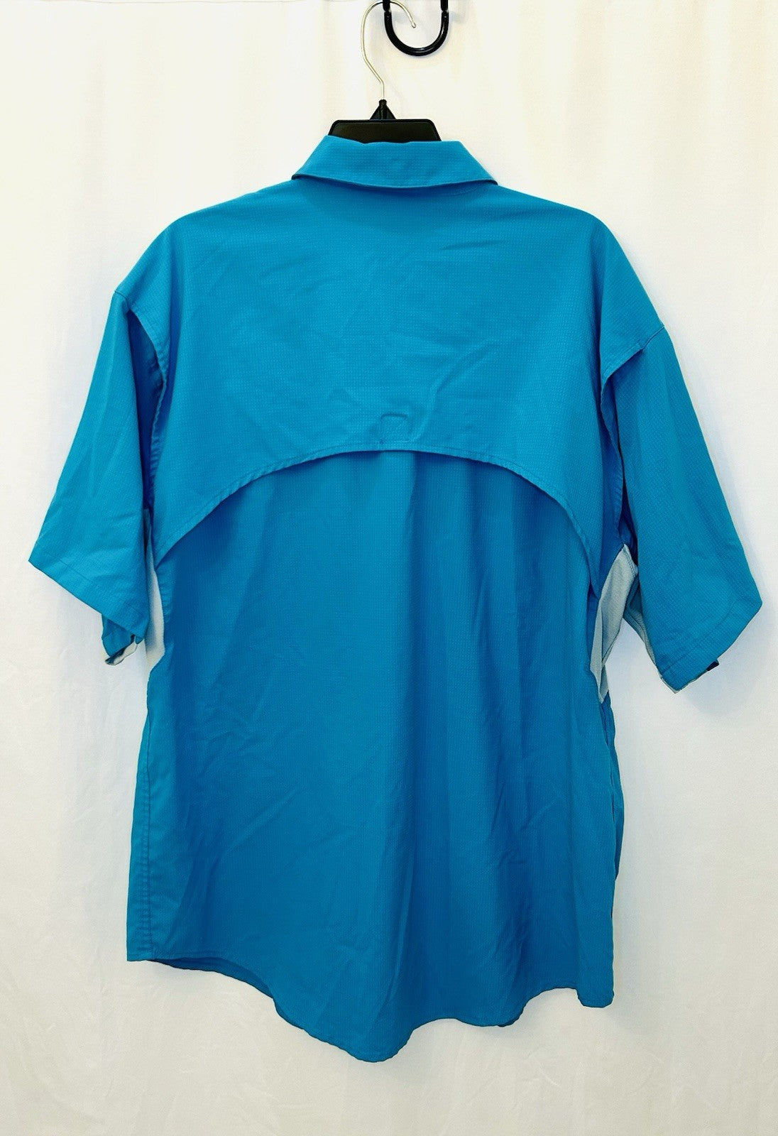 Reel Legends Shirt Adult XL Aqua Blue Vented Short Sleeve Fishing Hiking