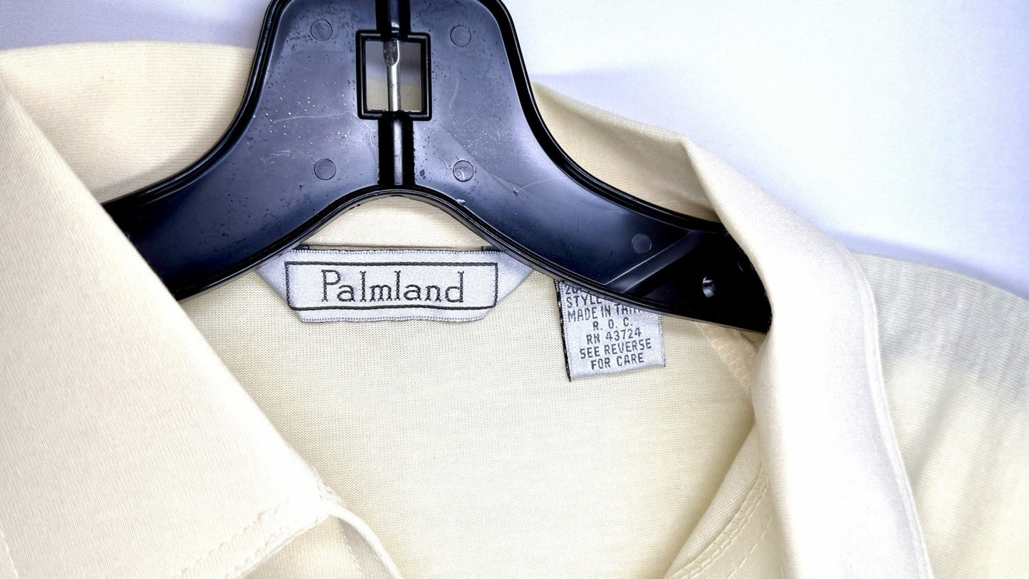 VTG Palmland Polo Men’s Medium Bright Yellow With Embroidered Fish