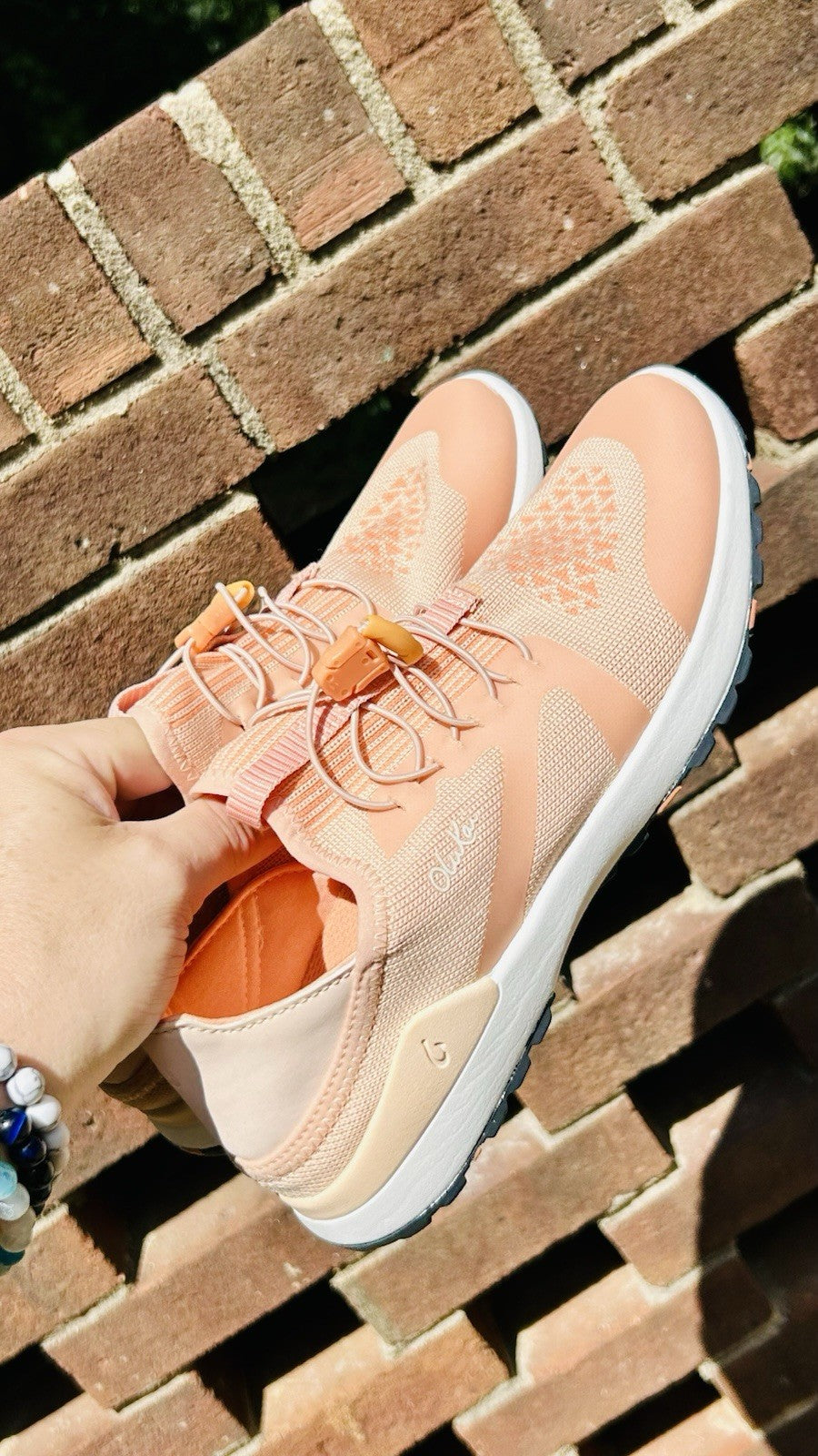 Olukai Women's Miki Trainer Athletic Casual Shoe Pink Sand/Cantaloupe Size 7M