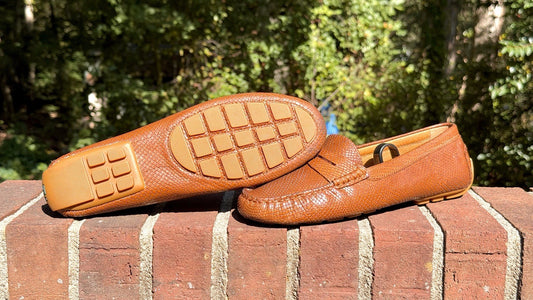 Lauren Ralph Lauren / Women's Camila Moccasin Size 10B / Polo Tan Glossy Snake