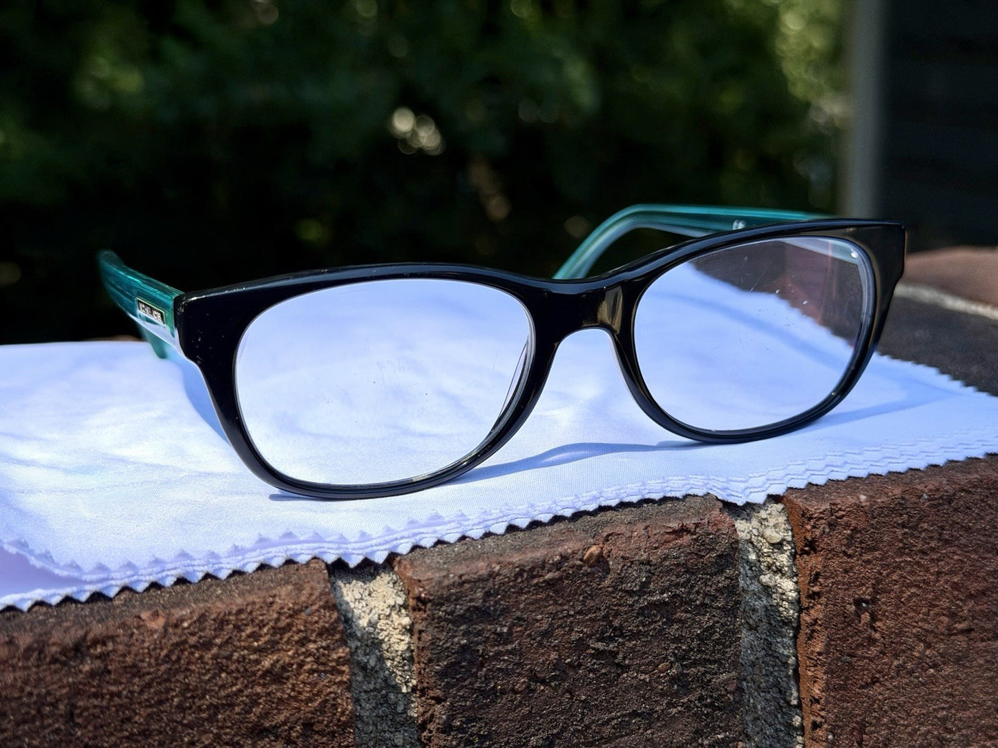 Michael Kors MK282 001 Black Aqua Teal Crystal Eyeglasses Frames Only 51-18-135