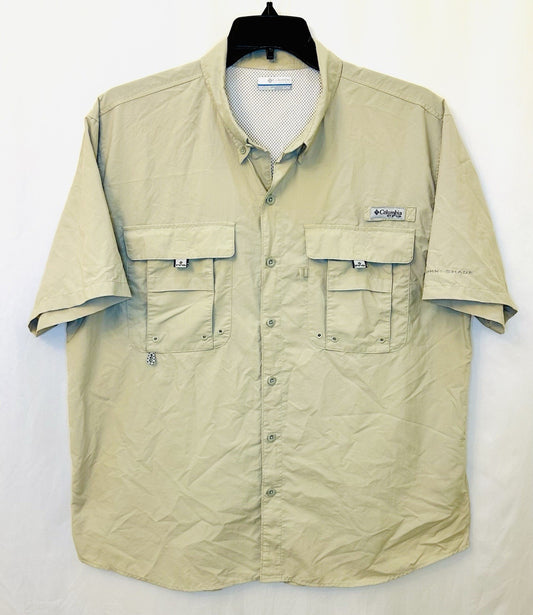 Columbia PFG Bahama II /Short Sleeve Shirt / Men’s XL / Fossil-Beige / Vented