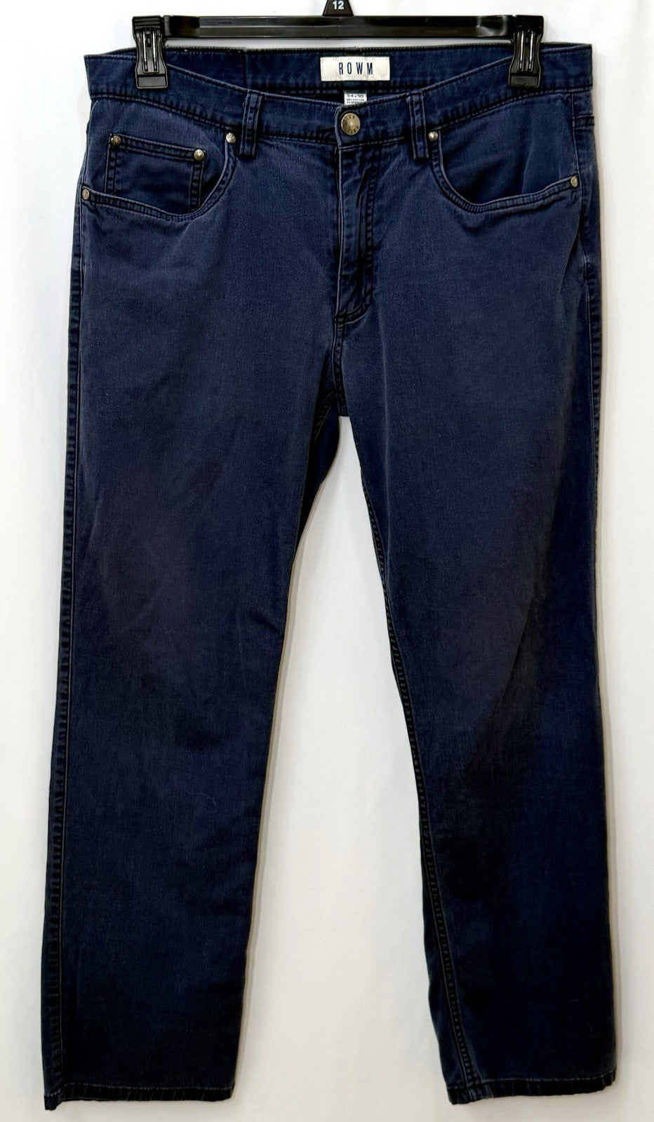 ROWM Blue Wash Denim Jeans Men’s Size 34x30 Slim Straight Leg Jeans