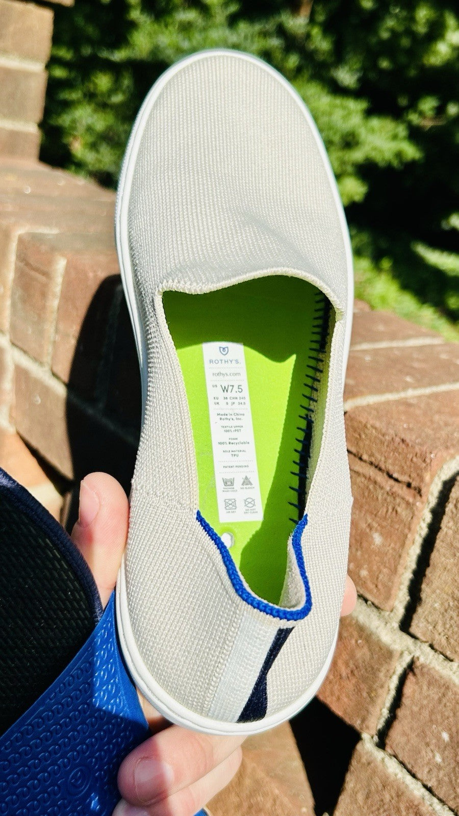 Rothys The Original Slip On Sneaker Sand Women’s Size 7.5 Comfort Shoes