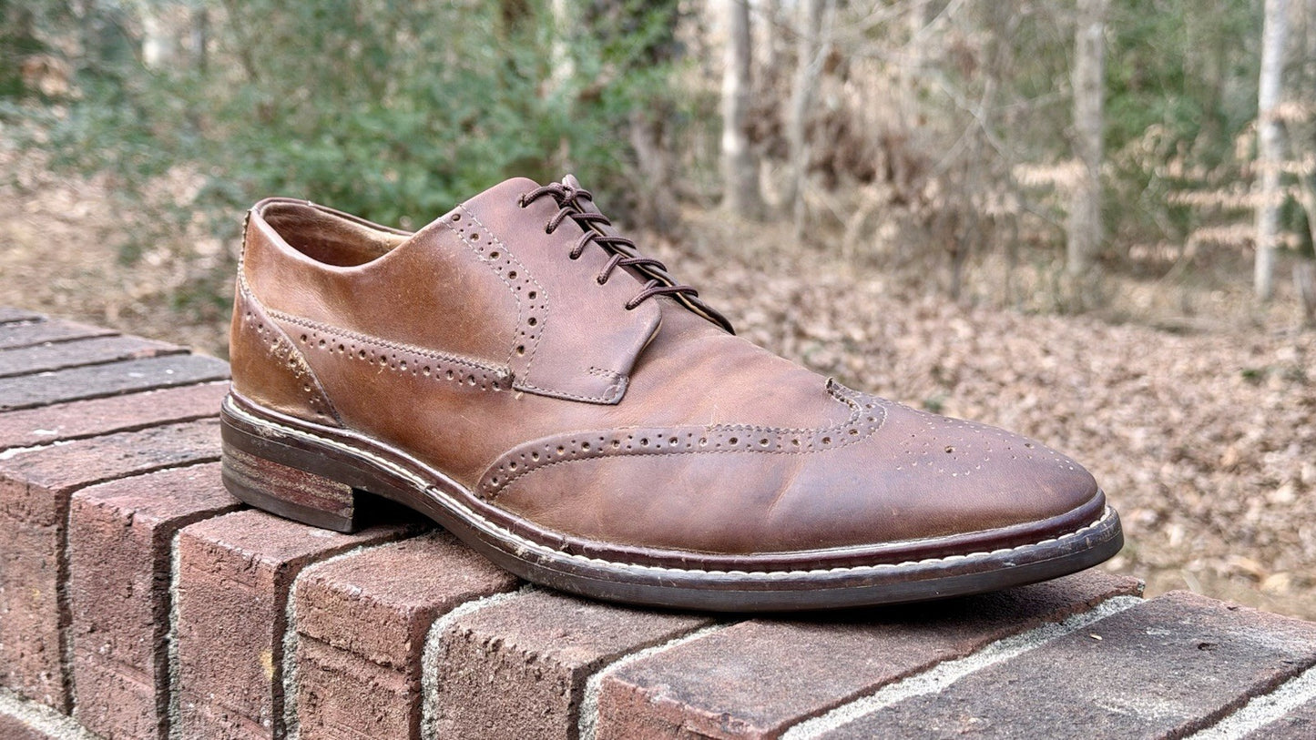 Cole Haan Men's Warren Welt Wingtip Oxford Brown Leather Size 11.5 M