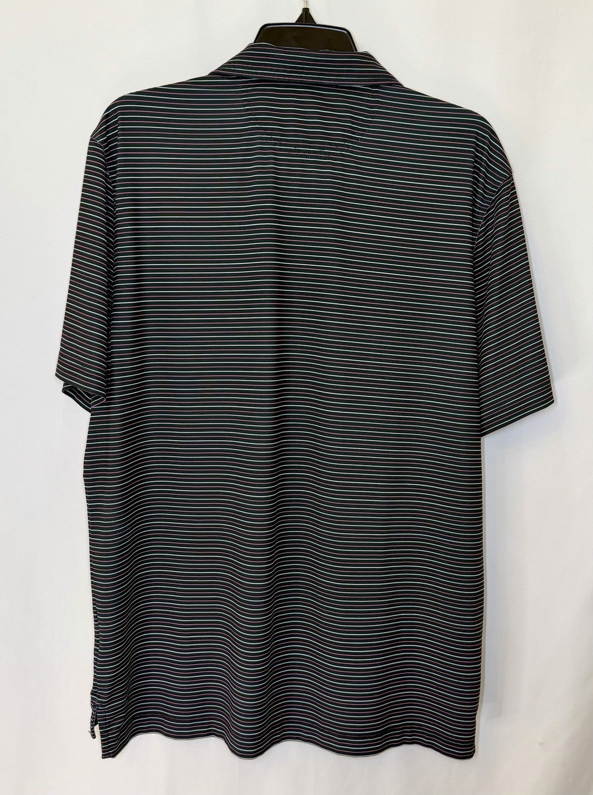 Chubbies Performance Golf Polo Shirt Navy Blue Striped Flamingo Mens M Medium