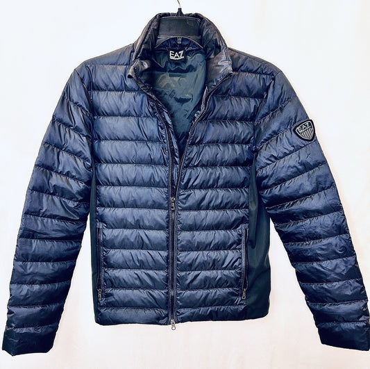 Emporio Armani EA7 Down Jacket Navy Quilted Mens Large With COA | $249 Retail