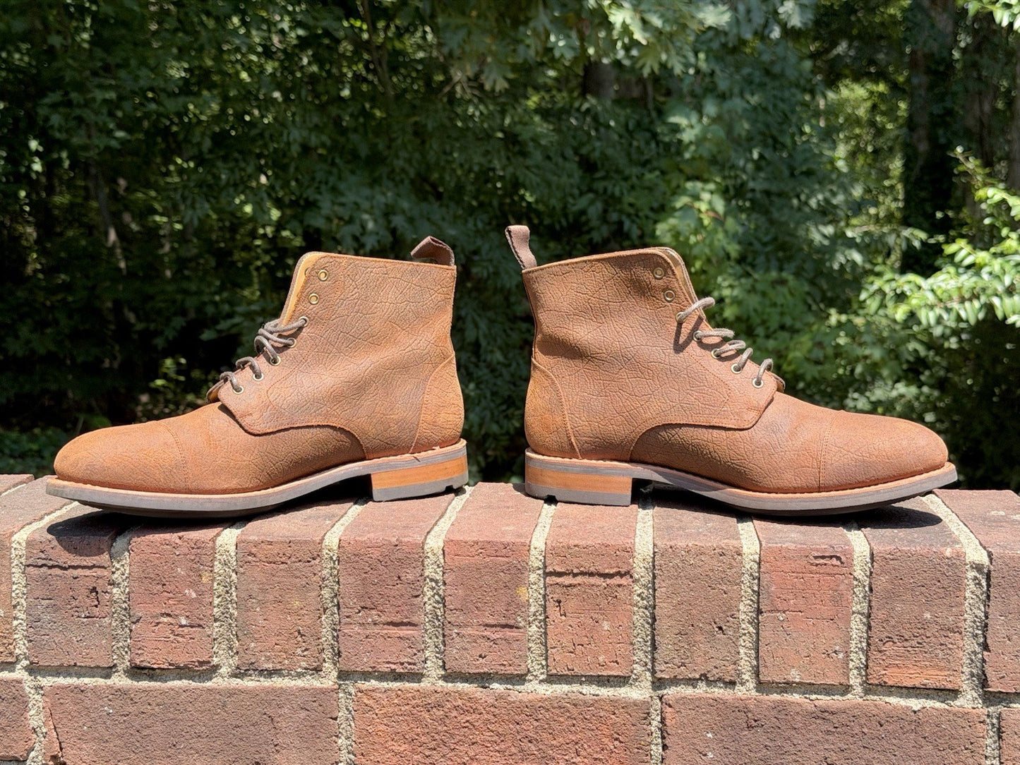 TAFT The Dragon Men Boots Size 10 Rust Brown Textured Leather Cap Toe NIB 952029