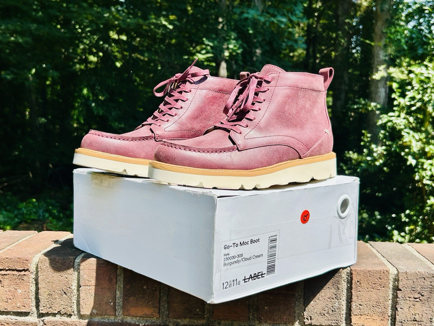Label Go-To Moc Boot | Burgundy/Cloud Cream | Size M11 & W12.5