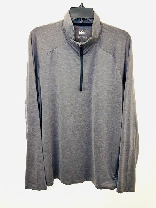 REI Co-Op Shirt Mens XL Gray 1/4 Zip Pullover Hiking Camping Outdoor Wilderness