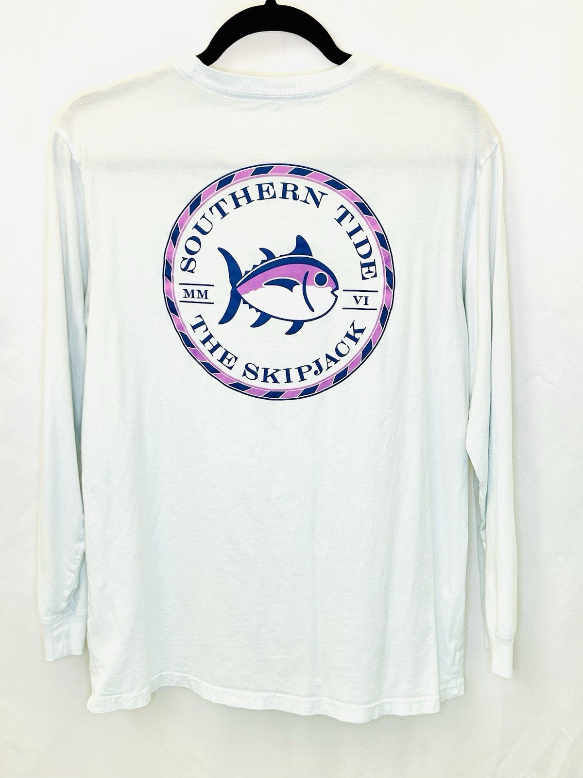 SOUTHERN TIDE L/S ORIGINAL MEDALLION SKIPJACK TEE - WHITE- WOMEN’S MEDIUM