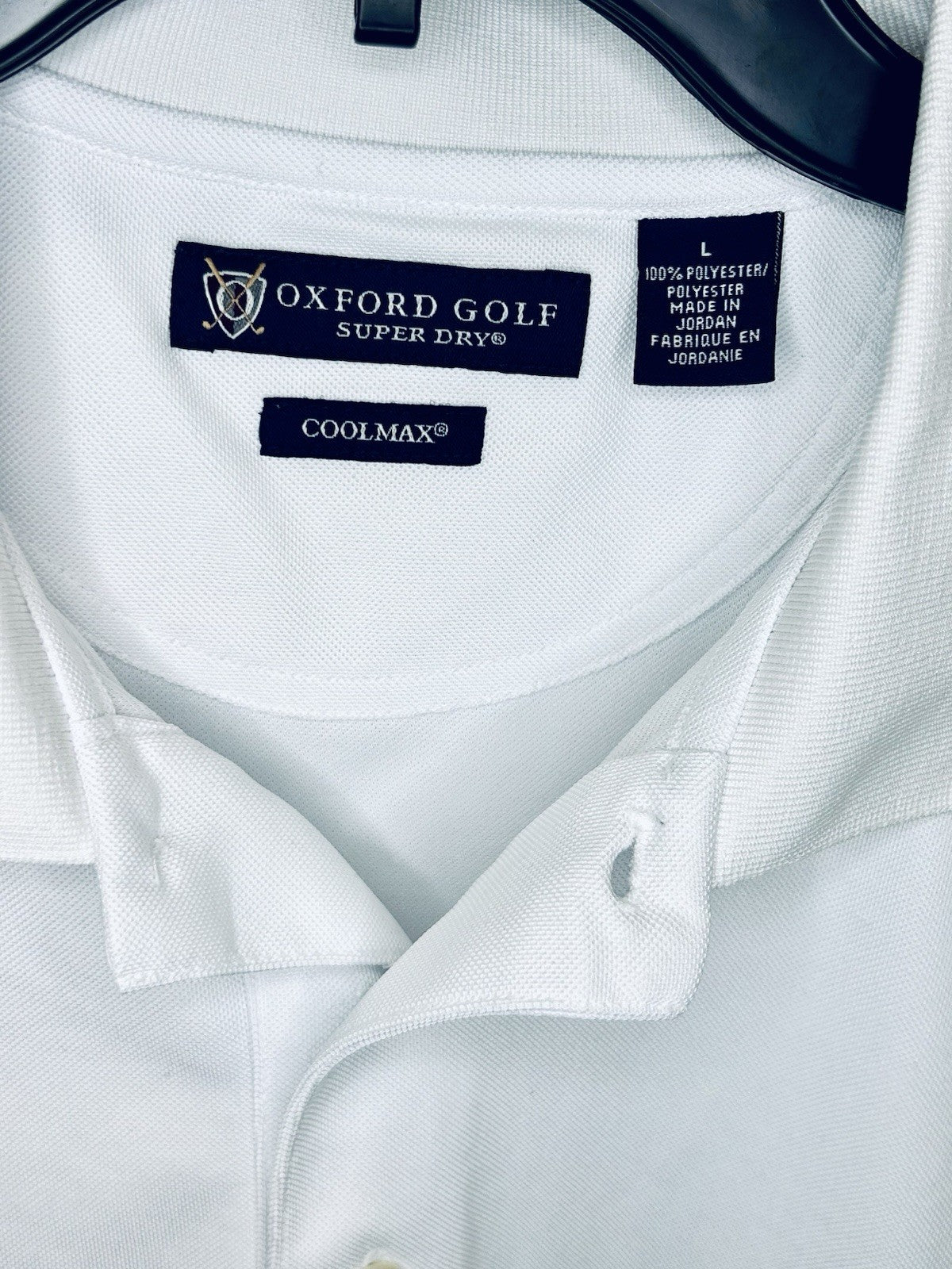 Oxford Golf Short Sleeve Piqué Knit Men’s Large Shirt Super Dry Cool Max